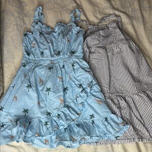 Girls summer Janie and jack and old navy Blue and White Dress Set size 5T